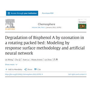 Degradation of Bisphenol A by ozonation in a rotating packed bed: Modeling by response surface methodology and artificial neural network